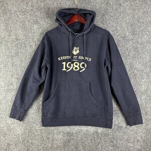 Independent Trading Co Hoodie Mens Medium Blue Keepin It Simple Cherry Republic